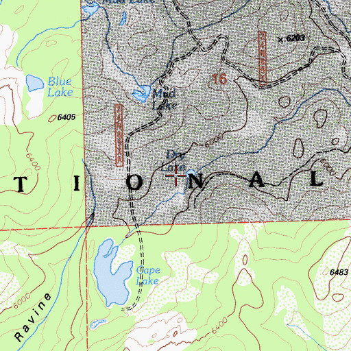 Topographic Map of Dry Lake, CA