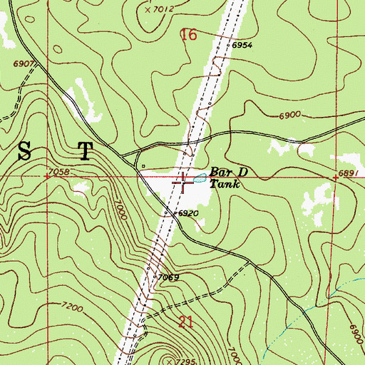 Topographic Map of Bar D Tank, AZ