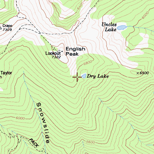 Topographic Map of Dry Lake, CA