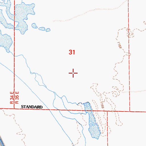 Topographic Map of Duck Lake, CA