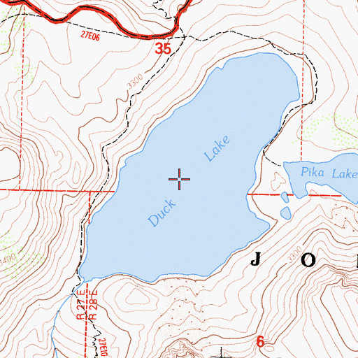 Topographic Map of Duck Lake, CA