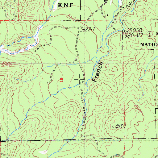Topographic Map of Duck Lake Creek, CA