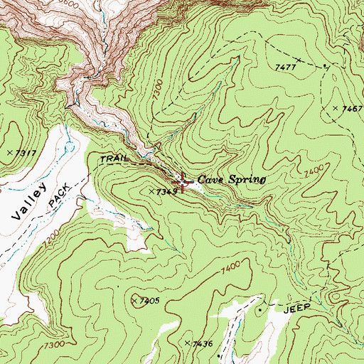 Topographic Map of Cave Spring, AZ