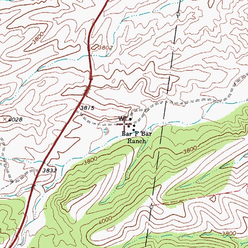 Topographic Map of Bar F Bar Ranch, AZ