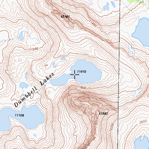 Topographic Map of Dumbbell Lakes, CA