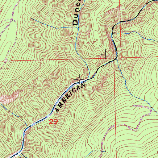 Topographic Map of Duncan Canyon, CA