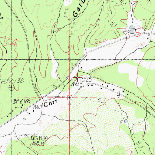 Topographic Map of Duncan Creek, CA