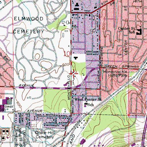 Topographic Map of Greater Mount Carmel Missionary Baptist Church, AL