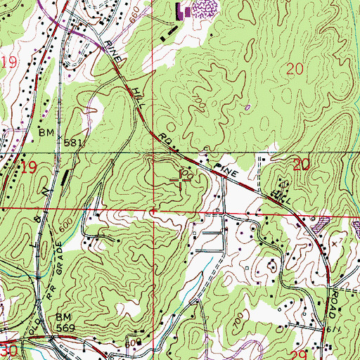 Topographic Map of Grand Old Gospel House, AL