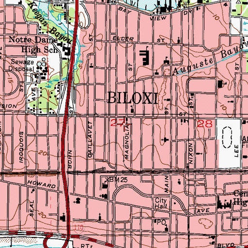 Topographic Map of Emmanuel Baptist Church of Faith, MS