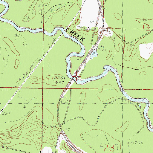 Topographic Map of Black Creek Landing Boat Ramp, MS