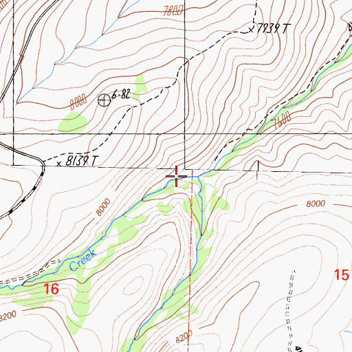 Topographic Map of Dunderberg Creek, CA