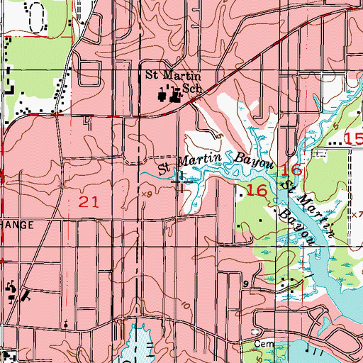 Topographic Map of Brittany Avenue Boat Ramp, MS