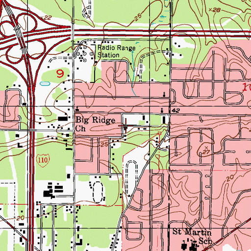Topographic Map of Full Gospel Tabernacle Church, MS