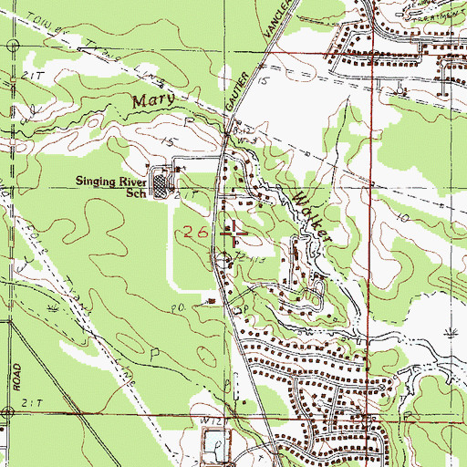 Topographic Map of Saint Pierre Episcopal Church, MS