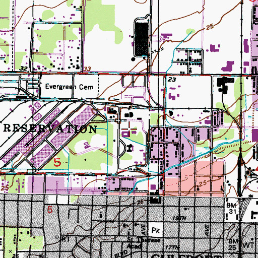 Topographic Map of City of Gulfport Municipal Courthouse, MS