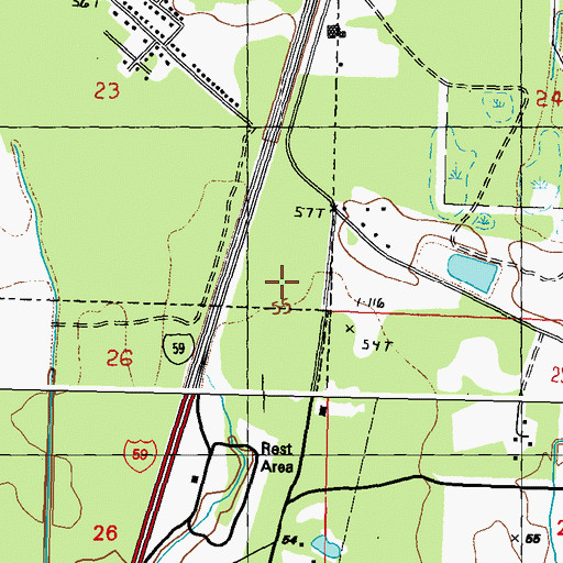 Topographic Map of Crosby Arboretum, MS