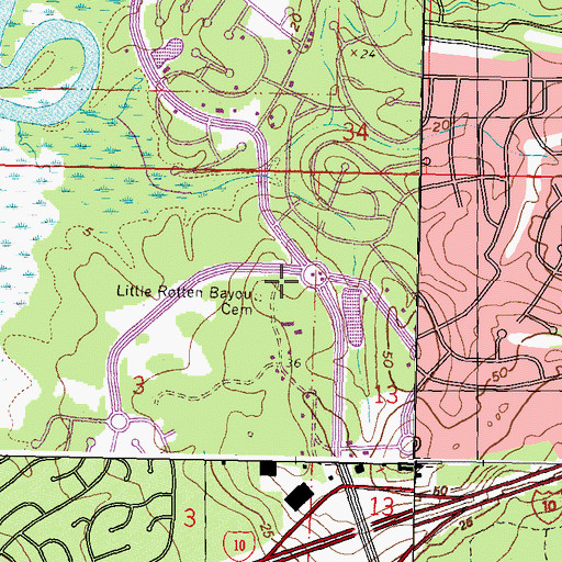 Topographic Map of Diamondhead Community Church, MS