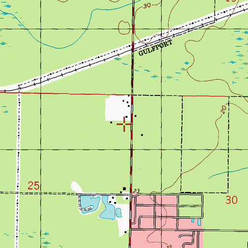 Topographic Map of Faith Baptist Church, MS
