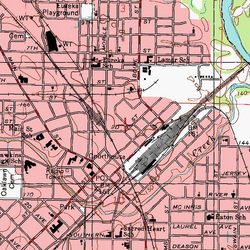 Topographic Map of Aldersgate United Methodist Church, MS