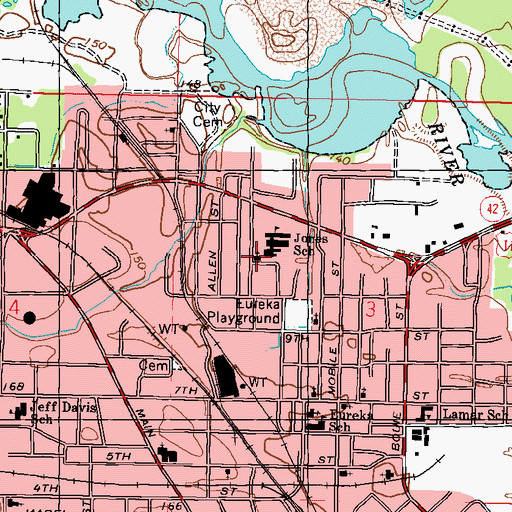 Topographic Map of Church of Christ, MS