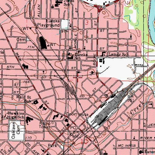 Topographic Map of Church of God in Christ, MS