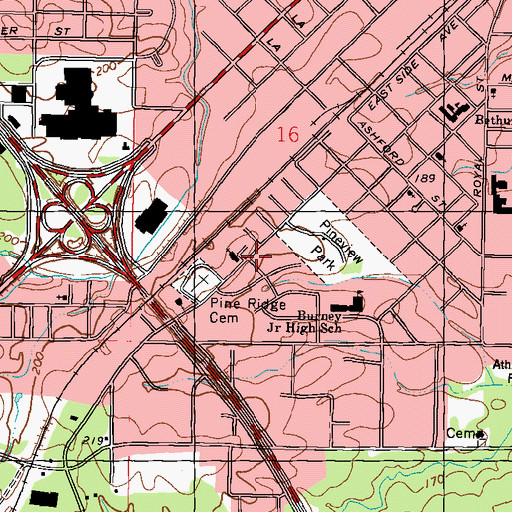 Topographic Map of Pineview Presbyterian Church, MS