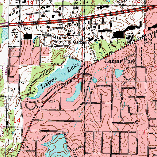 Topographic Map of West Lake United Methodist Church, MS