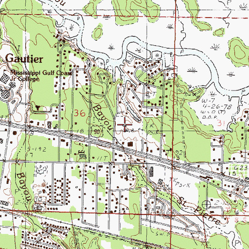 Topographic Map of Kamper's Kove, MS