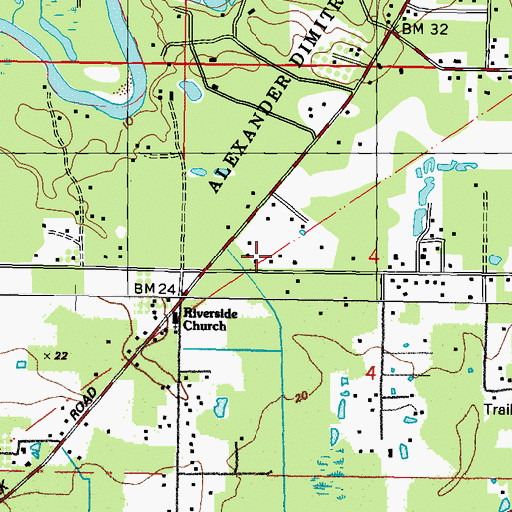 Topographic Map of Kingdom Hall of Jehovahs Witnesses, MS