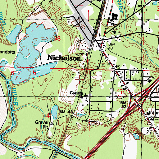 Topographic Map of Magnolia Personal Care Home, MS