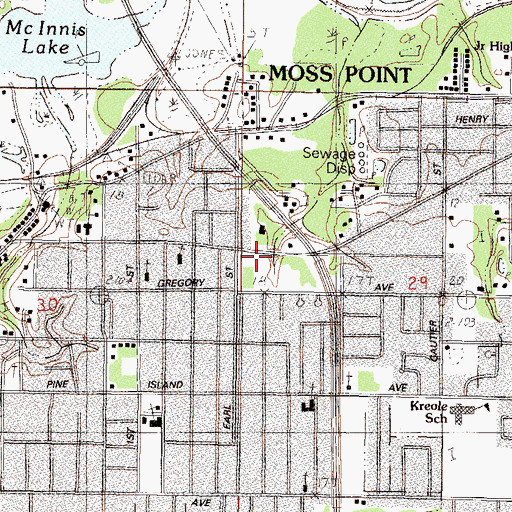 Topographic Map of Bible Study Baptist Church, MS