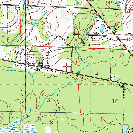 Topographic Map of Mount Zion United Methodist Church, MS