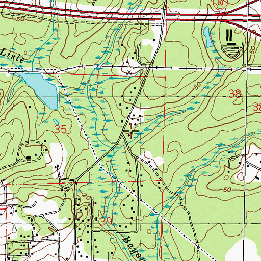 Topographic Map of Mount Zion United Methodist Church, MS