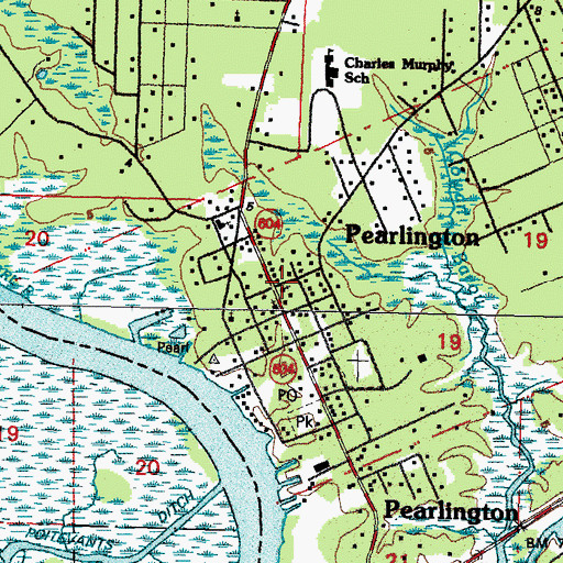 Topographic Map of Holmes Chapel United Methodist Church, MS