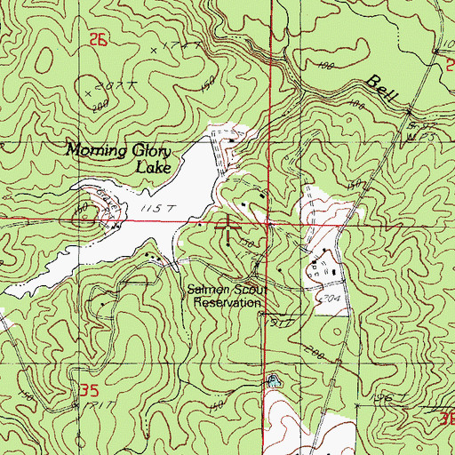 Topographic Map of Salmon Boy Scout Camp, MS