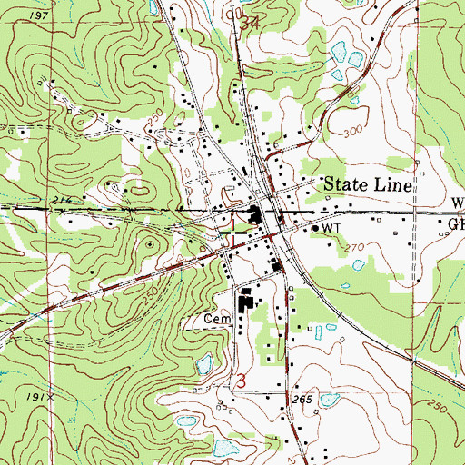 Topographic Map of First Baptist Church, MS