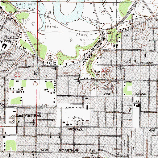 Topographic Map of Faith Chapel Church of God, MS