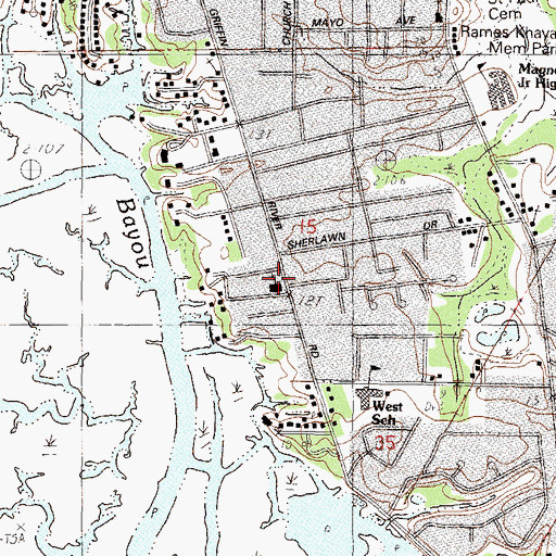 Topographic Map of New Bethel Apostolic Assembly Church, MS