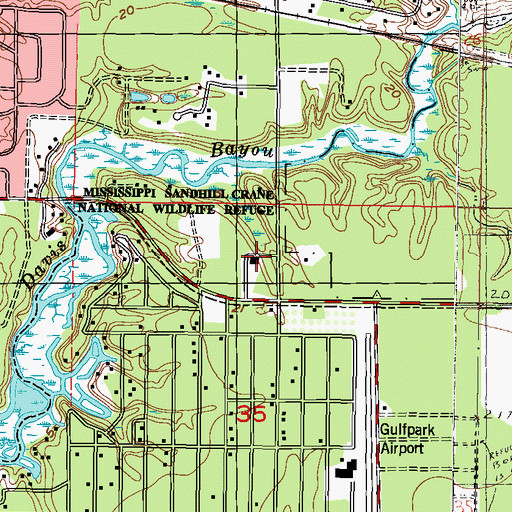 Topographic Map of Wesley Church, MS