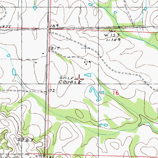Topographic Map of Pearl River Golf Club, MS