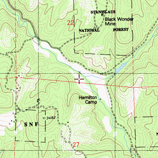 Topographic Map of Dutch Creek, CA