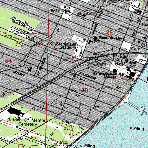 Topographic Map of First Missionary Baptist Church, MS