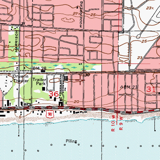 Topographic Map of Church of Christ, MS