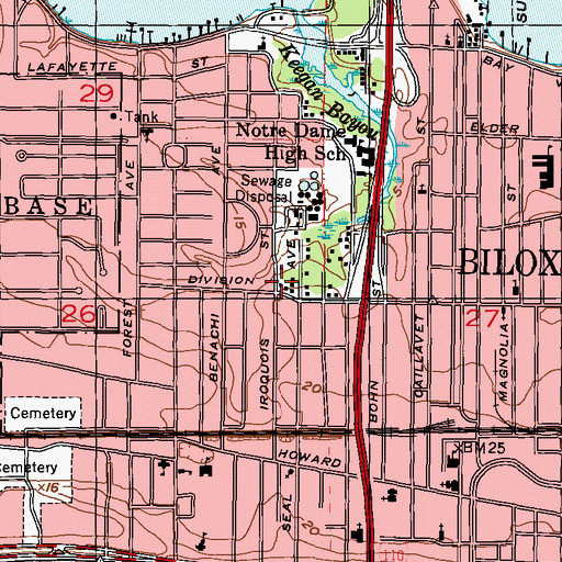 Topographic Map of Flowing Rivers of Life Ministries, MS