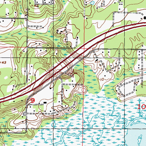 Topographic Map of Trinity Bible Church at River, MS
