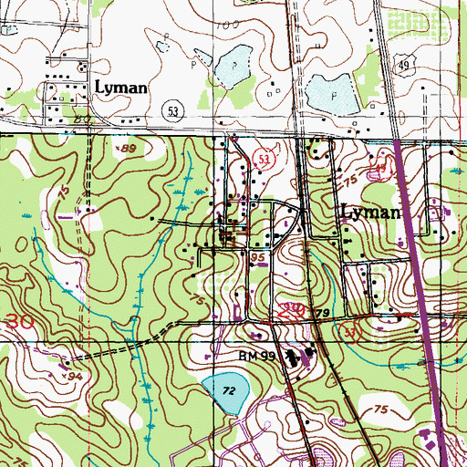 Topographic Map of Bethel Apostolic United Church, MS