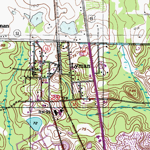 Topographic Map of Christian Worship Center, MS