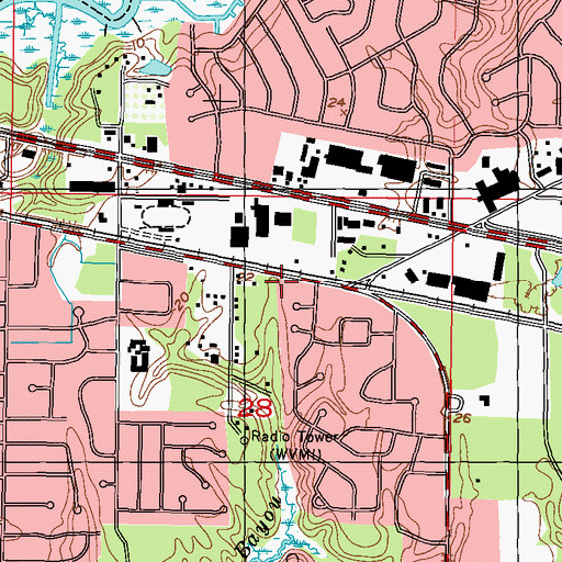 Topographic Map of Dorchester Arms Assisted Living Center, MS