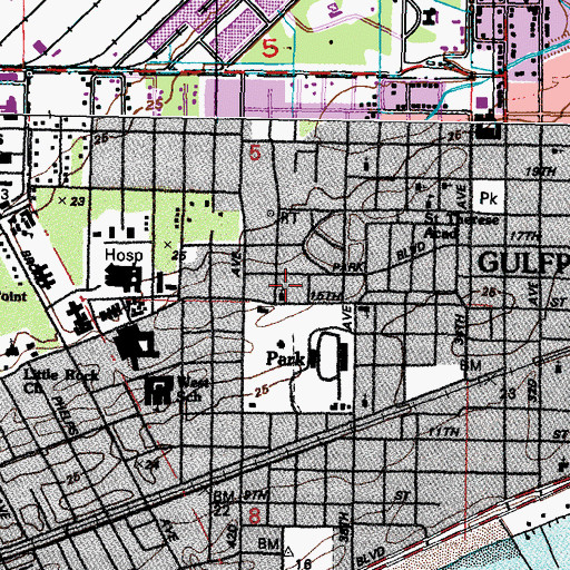 Topographic Map of Grace Temple Baptist Church, MS
